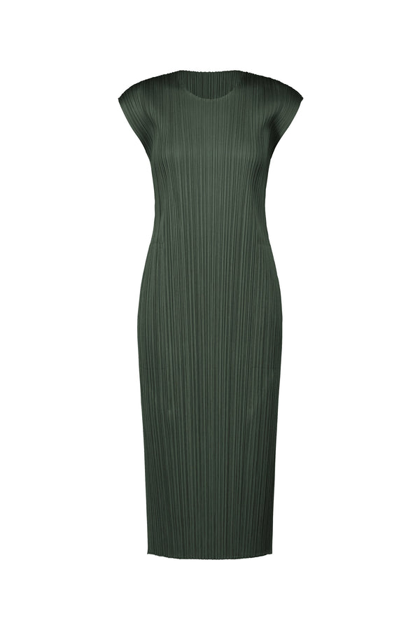 Pleats Please Monthly Colors: July Dress in Dark Green - Ashia Mode – Vancouver, BC