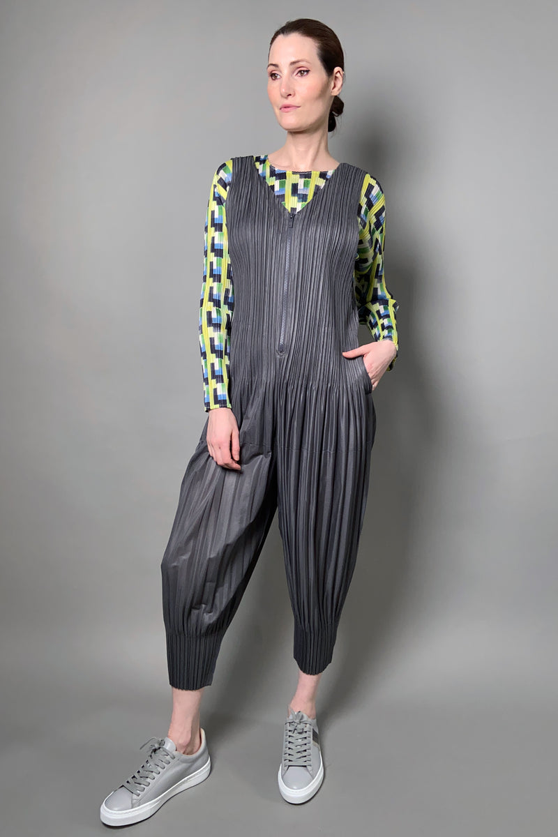 Pleats Please Fluffy Basics Jumpsuit in Dark Grey - Ashia Mode – Vancouver, BC