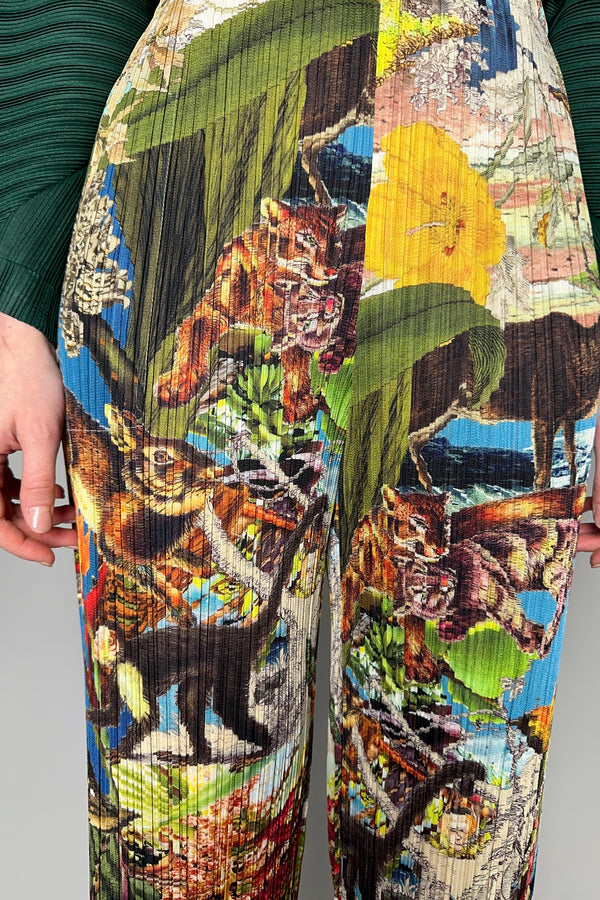 Pleats Please Issey Miyake Aurora Jungle Pants in Multicolour Vancouver. Shop Online or in Store.