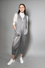 Pleats Please Issey Miyake Fluffy Basics Jumpsuit in Light Grey Vancouver. Shop Online or in Store. 