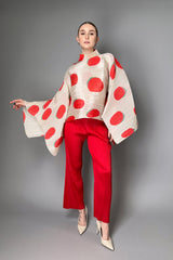Pleats Please Issey Miyake "Bean Dots" Scarf in Red