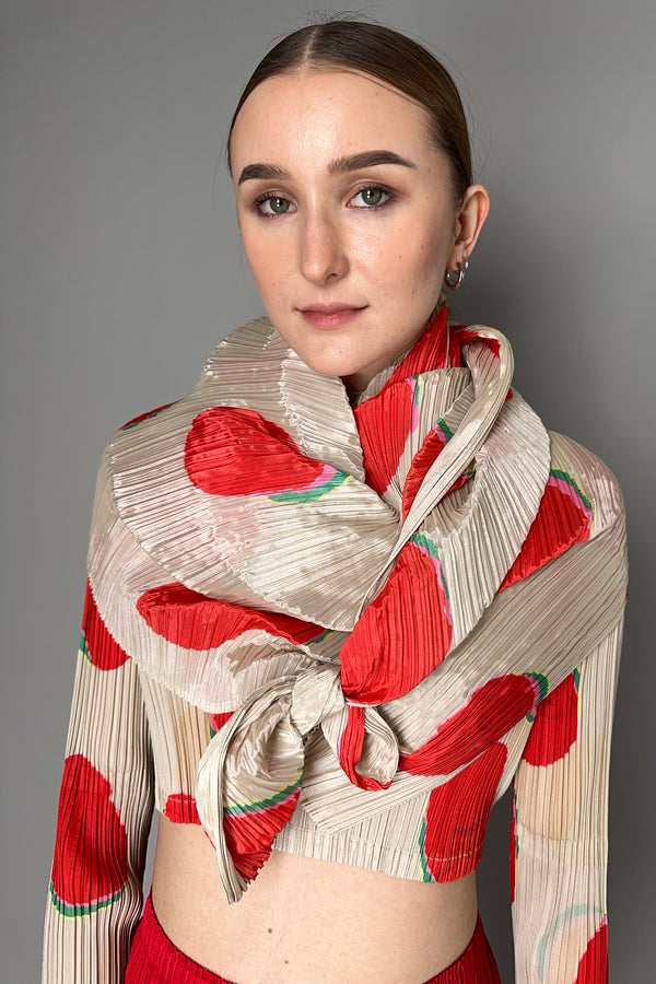 Pleats Please Issey Miyake "Bean Dots" Scarf in Red Vancouver. Shop Online or in Store. 