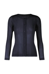 Pleats Please Tatami Mesh Cardigan in Dark Navy - Ashia Mode – Vancouver, BC