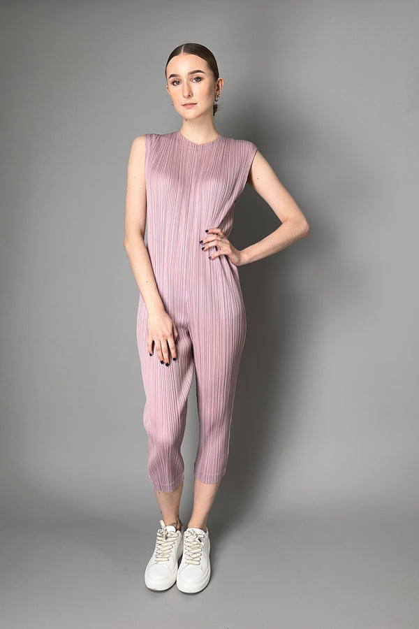 Pleats Please Issey Miyake Monthly Colors : January Sleeveless Jumpsuit in Dusty Pink