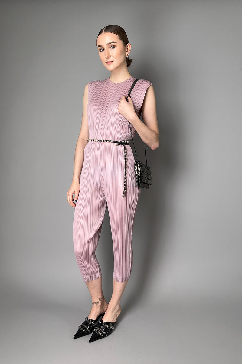 Pleats Please Issey Miyake Monthly Colors : January Sleeveless Jumpsuit in Dusty Pink