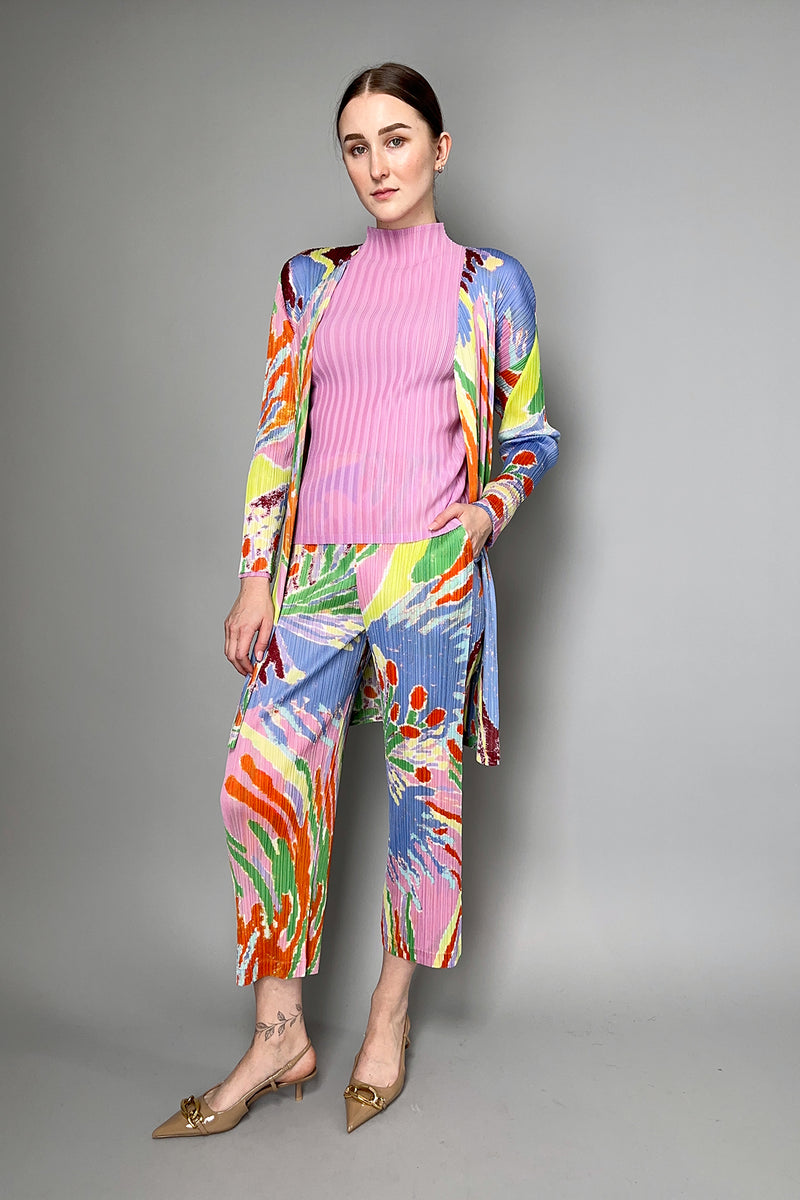 Pleats Please Issey Miyake Frosty Forest Multi Colour Cardigan Vancouver. Shop Online or in Store.