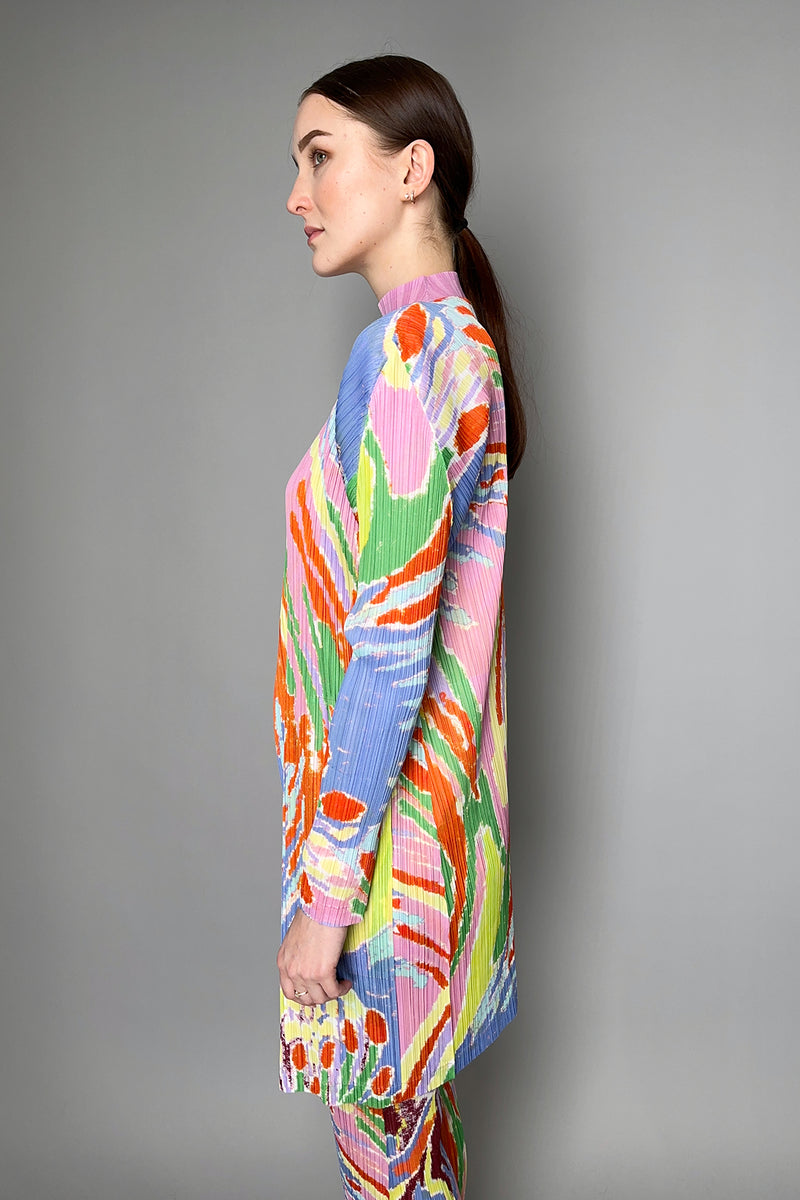 Pleats Please Issey Miyake Frosty Forest Multi Colour Cardigan Vancouver. Shop Online or in Store.