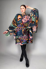 Pleats Please Issey Miyake Snowrunner Madame T Stole in Orange and Teal Pattern- Ashia Mode- Vancouver, BC