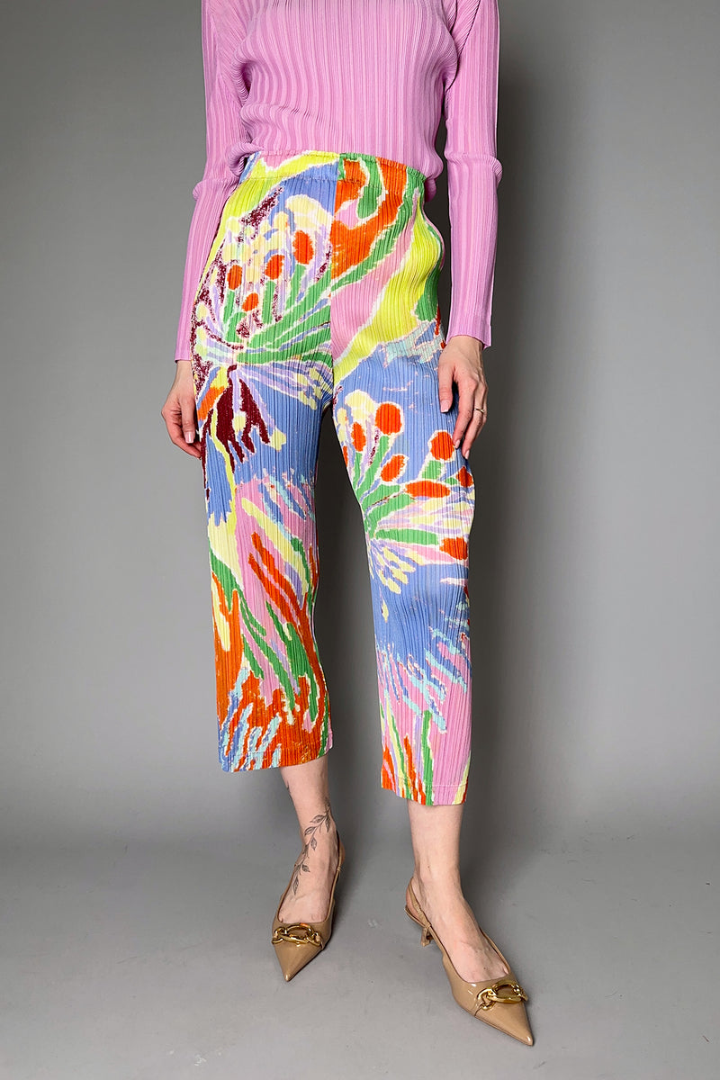 Pleats Please Issey Miyake Frosty Forest Multi Colour Pants- Ashia Mode- Vancouver, BC