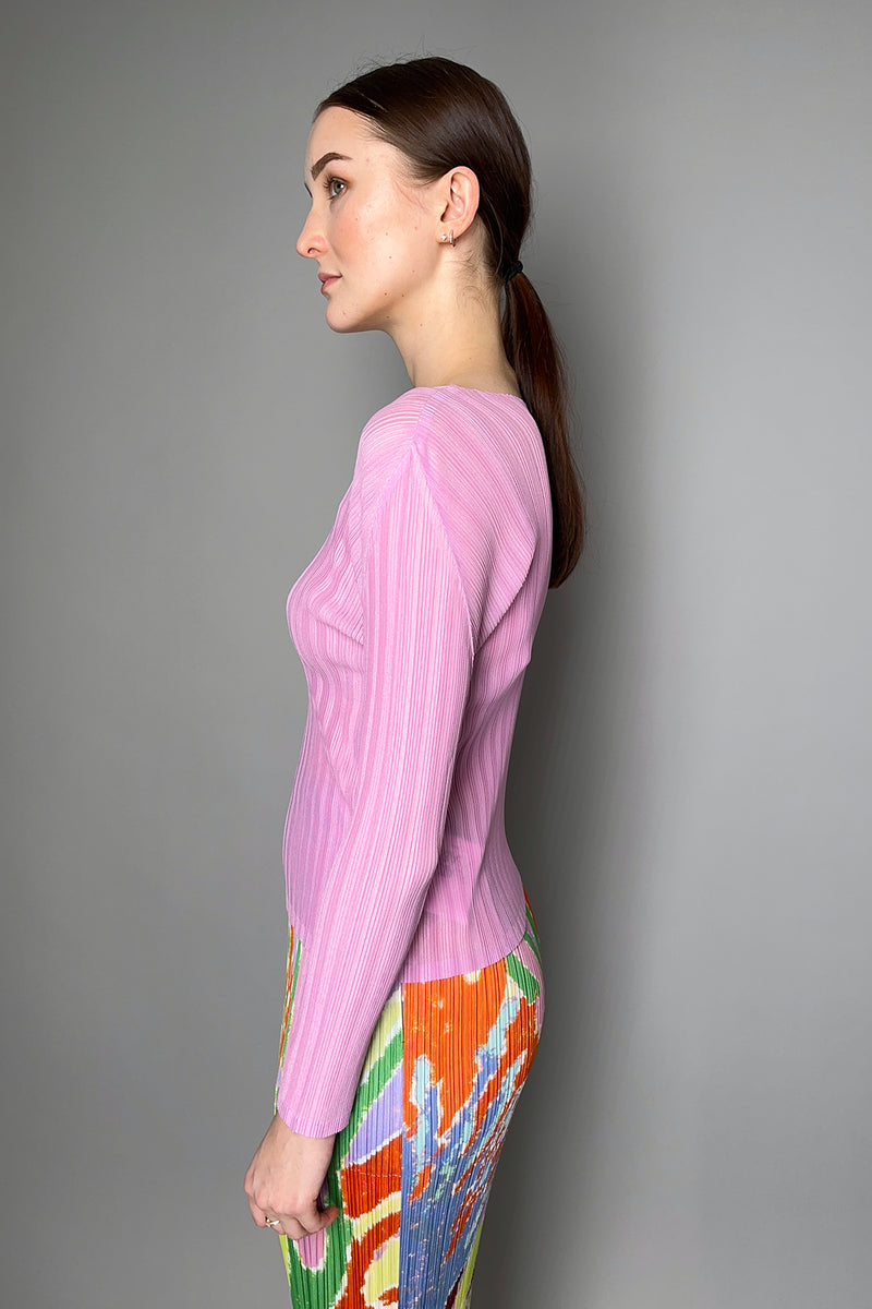 Pleats Please Issey Miyake Rib Pleats October Top in Pink- Ashia Mode- Vancouver, BC