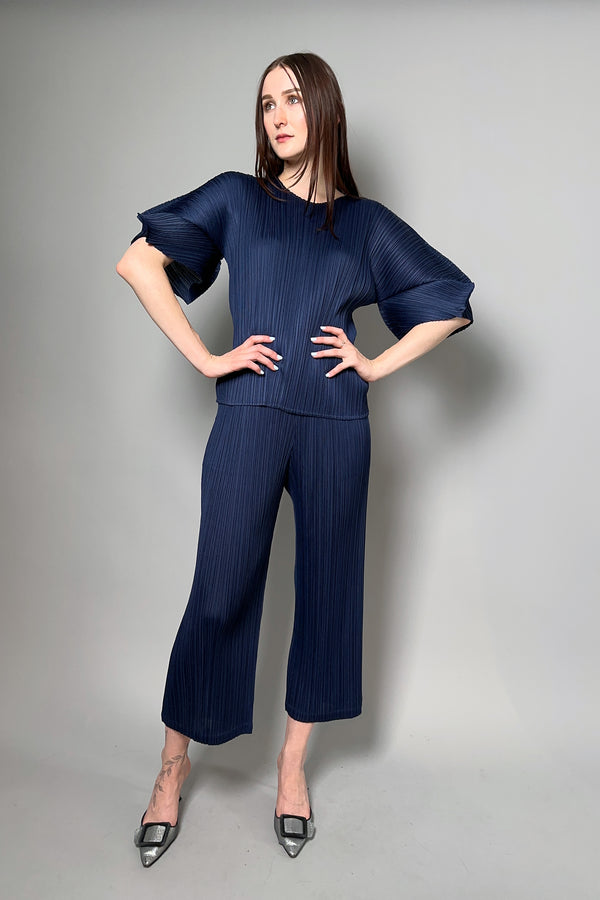 Pleats Please Monthly Colors: August Shirt in Dark Navy