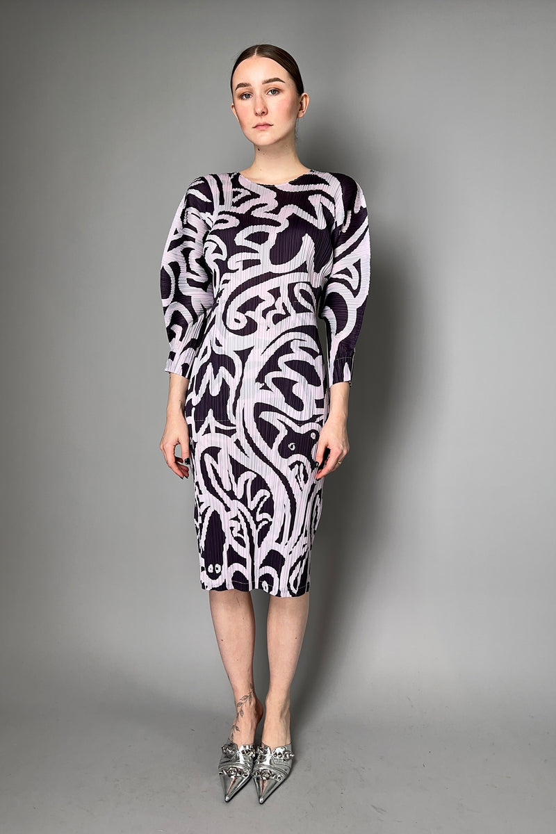 Pleats Please Issey Miyake SEEKER Dress in Light Purple- Ashia Mode- Vancouver, BC