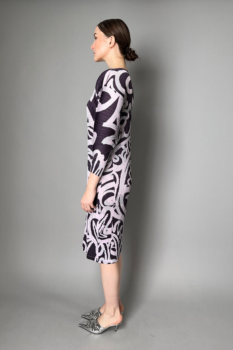 Pleats Please Issey Miyake SEEKER Dress in Light Purple- Ashia Mode- Vancouver, BC