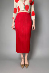 Pleats Please Issey Miyake Thicker Bottoms 1 Skirt in Red