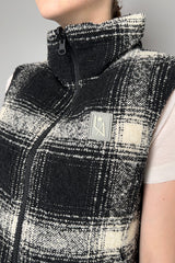 Lorena Antoniazzi Reversible Check Vest in Black and White