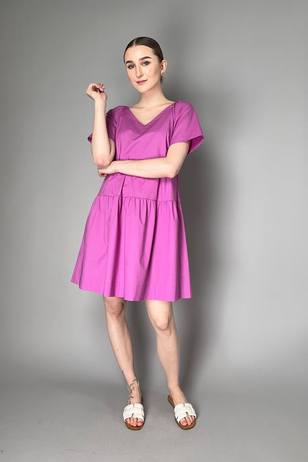 Rosso 35 Midi A-line Tiered Dress in Magenta