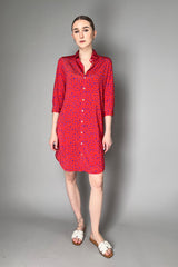 Rosso 35 Geometric Print Stretch Viscose Shirt Dress in Red and Purple