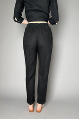 Rosso 35 Pull-On Style Linen Pant in Black