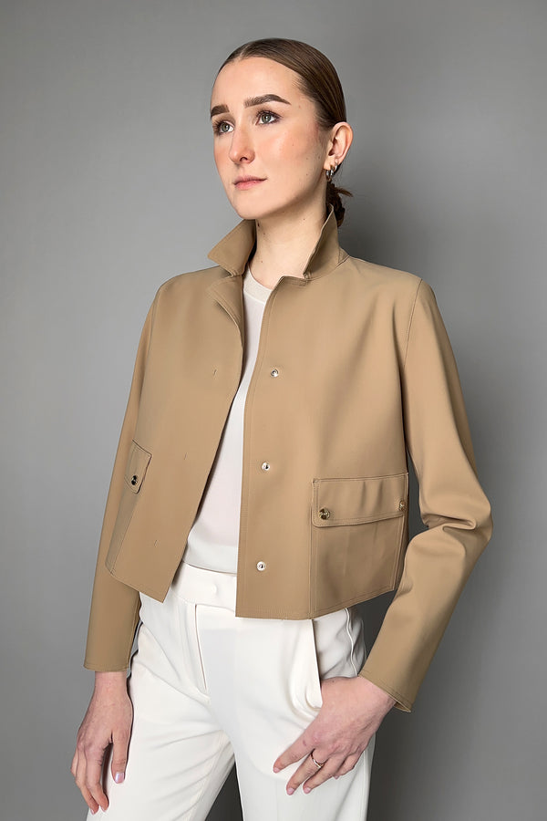 Herno Cropped Scuba Jacket in Light Beige- Ashia Mode- Vancouver, BC