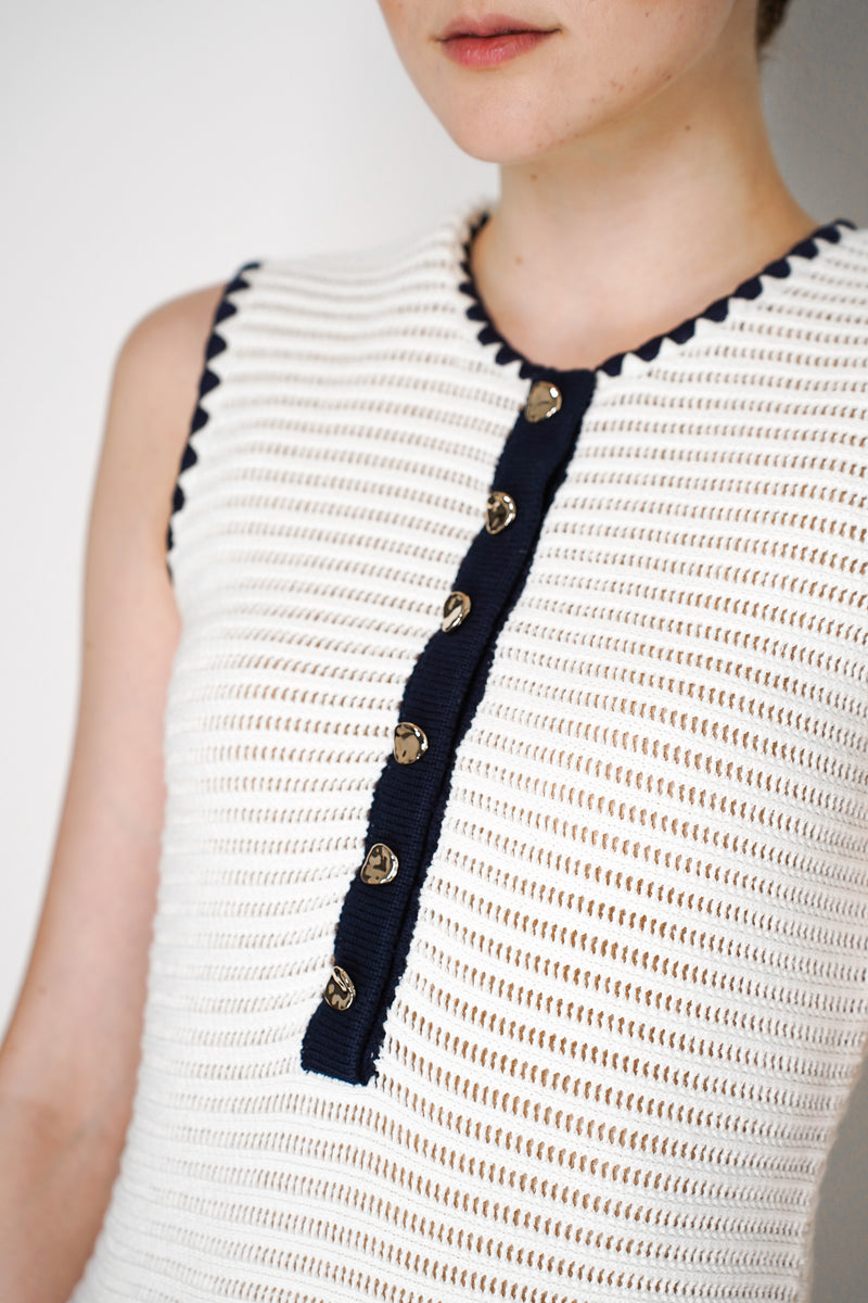 Self-Portrait Cream Crochet Contrast Trim Mini Dress Vancouver. Shop Online or in Store.