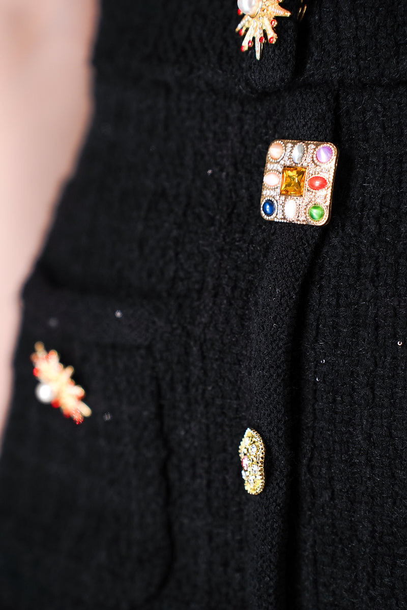 Self-Portrait Black Jewel Button Knit Mini Skirt Vancouver. Shop Online or in Store.