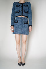 Self-Portrait Textured Denim Mini Skirt Vancouver. Shop Online or in Store.