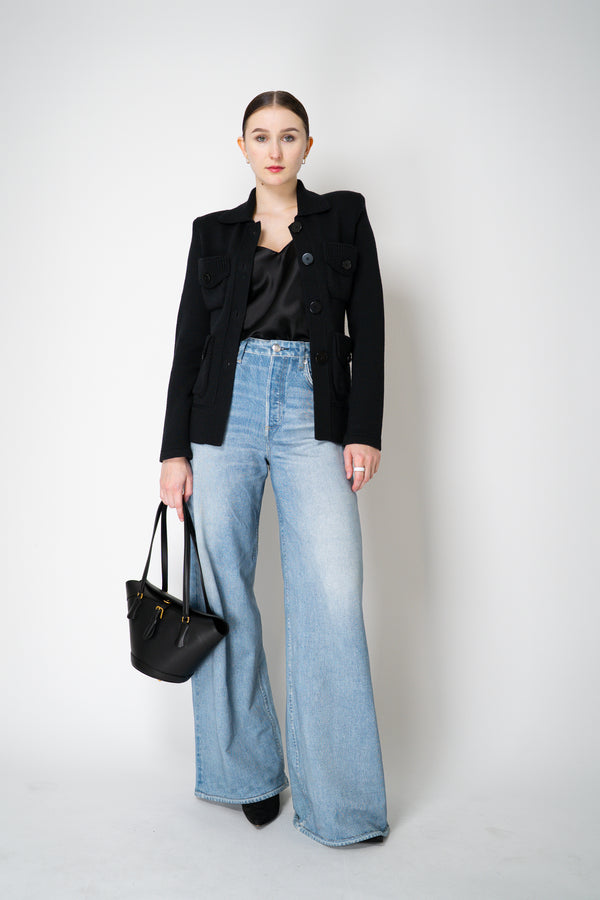 Dorothee Schumacher Virgin Wool Knit Multi-Pocket Jacket in Black Vancouver. Shop Online or in Store.