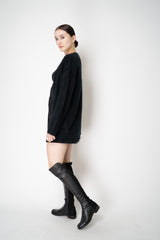Dorothee Schumacher Virgin Merino-Cashmere Fuzzy Knit V-Neck Cardigan in Black Vancouver. Shop Online or in Store.