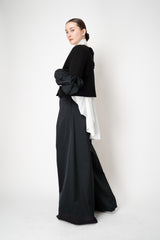 Sara Roka Sateen Palazzo Pants in Black