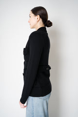Dorothee Schumacher Virgin Wool Knit Multi-Pocket Jacket in Black Vancouver. Shop Online or in Store.