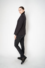 Harris Wharf London Stretch Knit Blazer in Brown and Blue Houndstooth Print
