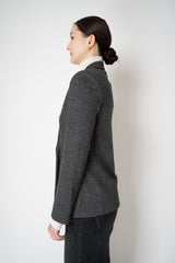Harris Wharf London Stretch Knit Blazer in Salt and Pepper Houndstooth Print