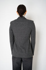 Harris Wharf London Stretch Knit Blazer in Salt and Pepper Houndstooth Print