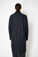 Harris Wharf London Cashmere Blend Oversized Flannel Coat in Dark Navy