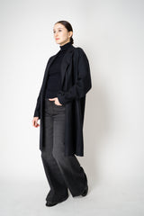 Harris Wharf London Cashmere Blend Oversized Flannel Coat in Dark Navy