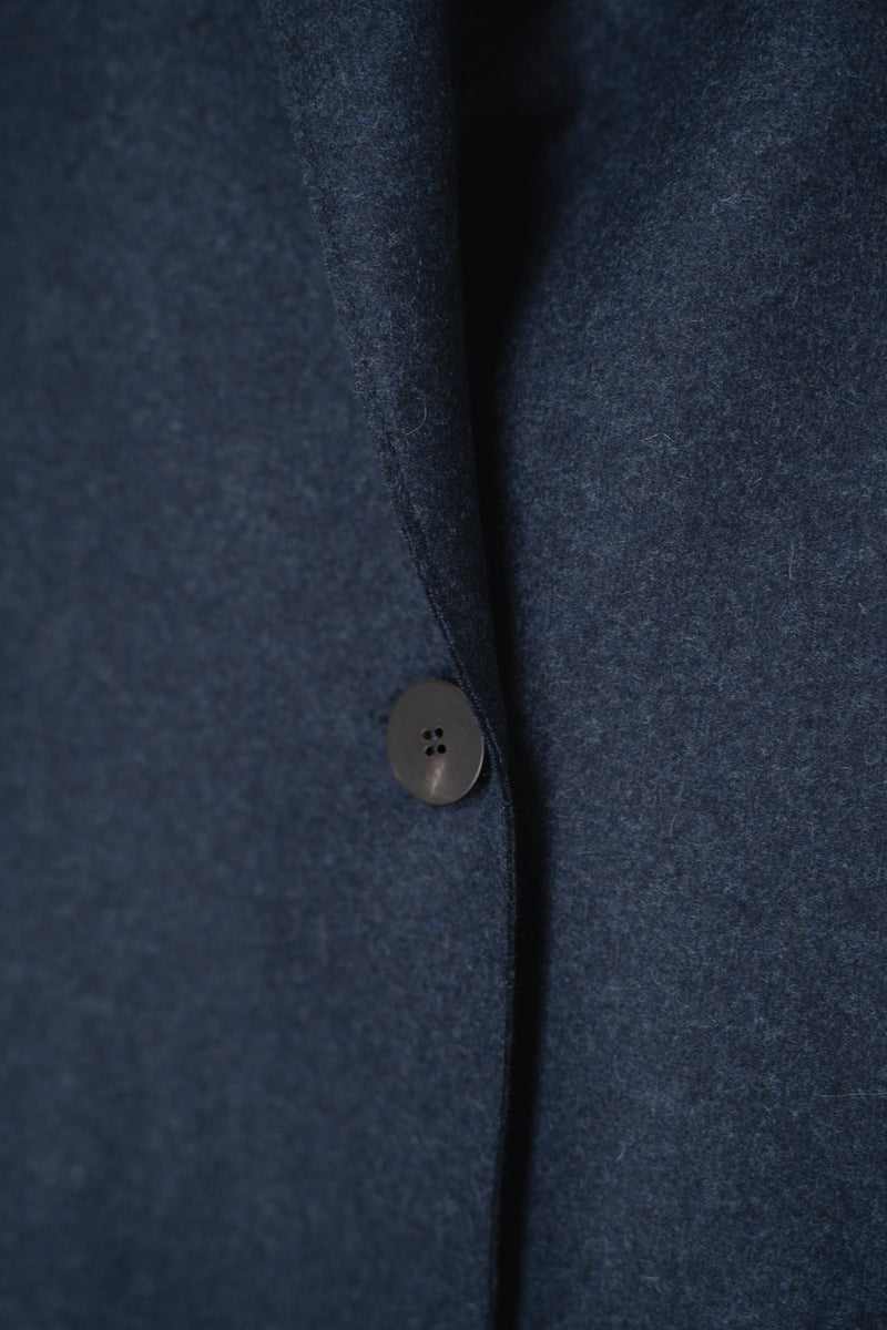 Harris Wharf London Loro Piana Cashmere Flannel Coat in Navy