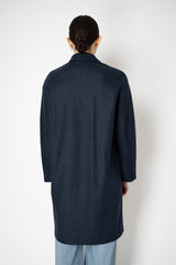 Harris Wharf London Loro Piana Cashmere Flannel Coat in Navy