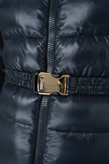 Herno Ultralight Technology Goose Down Padded Belted Coat in Navy