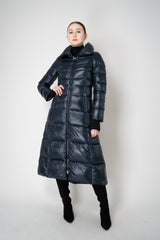 Herno Ultralight Technology Goose Down Padded Belted Coat in Navy