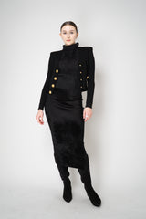 D. Exterior Wool Alpaca Soft Sleeveless Turtleneck Pullover Top in Black