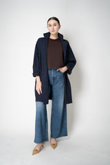 Harris Wharf London Loro Piana Raglan Jacket in Blue and Brown Plaid