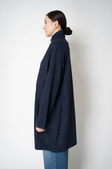 Harris Wharf London Loro Piana Raglan Jacket in Blue and Brown Plaid