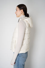 Tonet Goose Down Padded Hooded Vest in White