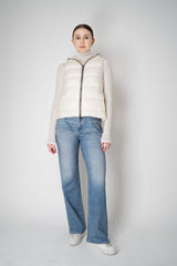 Tonet Goose Down Padded Hooded Vest in White