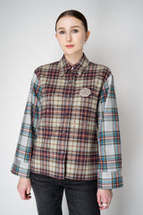 Odeeh Rhinestone Embellished Flannel Top in Multicolour Plaid Vancouver. Shop Online or in Store.