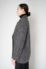 Peserico Virgin Wool Sequin Embellished Tweed Blazer in Grey Melange
