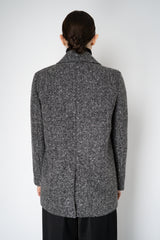 Peserico Virgin Wool Sequin Embellished Tweed Blazer in Grey Melange