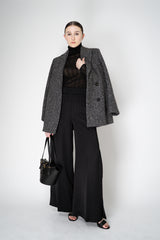 Peserico Virgin Wool Sequin Embellished Tweed Blazer in Grey Melange