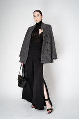 Peserico Liquid Drape Wide Leg Viscose Trousers with Long Slits in Black