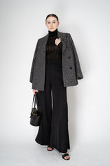 Fabiana Filippi Liquid Drape Ribbed Knit Turtleneck Pullover in Black